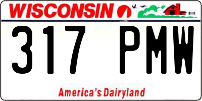 WI license plate 317PMW