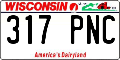 WI license plate 317PNC