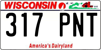 WI license plate 317PNT