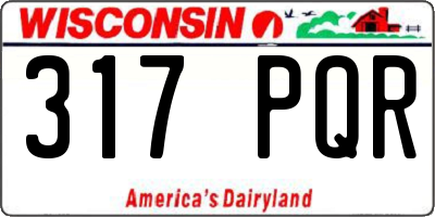 WI license plate 317PQR