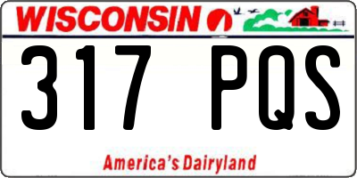 WI license plate 317PQS