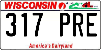 WI license plate 317PRE