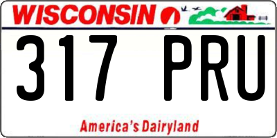 WI license plate 317PRU