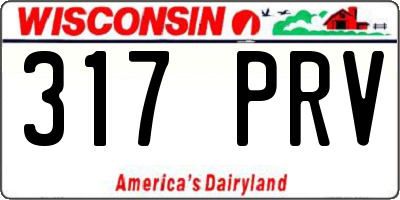 WI license plate 317PRV
