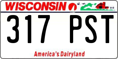 WI license plate 317PST