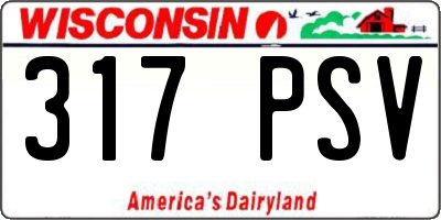 WI license plate 317PSV