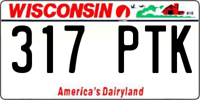 WI license plate 317PTK