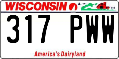 WI license plate 317PWW