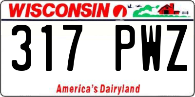 WI license plate 317PWZ