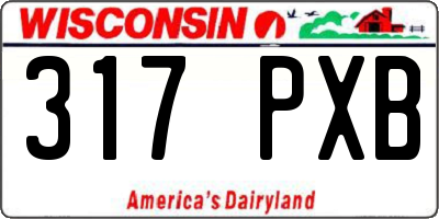 WI license plate 317PXB