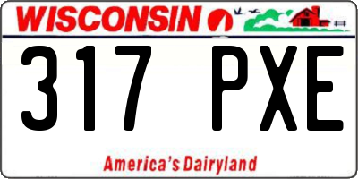 WI license plate 317PXE