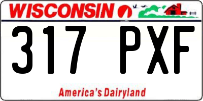 WI license plate 317PXF