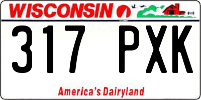 WI license plate 317PXK