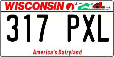 WI license plate 317PXL