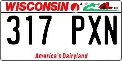 WI license plate 317PXN