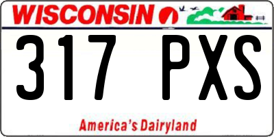WI license plate 317PXS