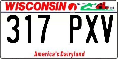 WI license plate 317PXV