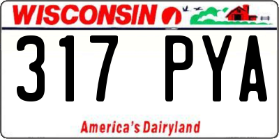 WI license plate 317PYA