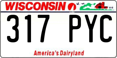 WI license plate 317PYC