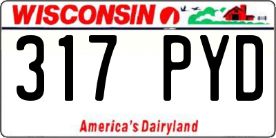 WI license plate 317PYD