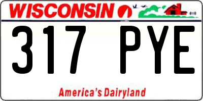 WI license plate 317PYE