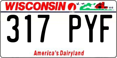 WI license plate 317PYF