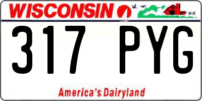 WI license plate 317PYG