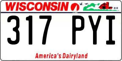 WI license plate 317PYI