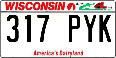 WI license plate 317PYK