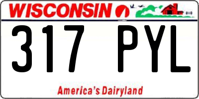 WI license plate 317PYL