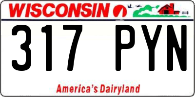 WI license plate 317PYN