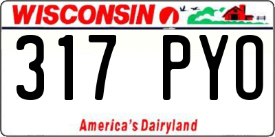 WI license plate 317PYO