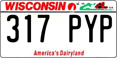 WI license plate 317PYP