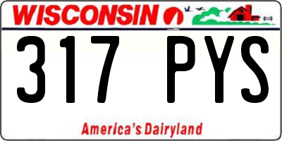WI license plate 317PYS