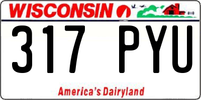 WI license plate 317PYU
