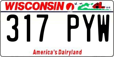 WI license plate 317PYW