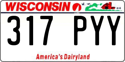 WI license plate 317PYY