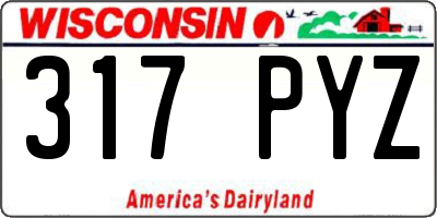 WI license plate 317PYZ