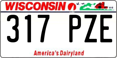 WI license plate 317PZE