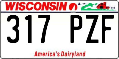 WI license plate 317PZF
