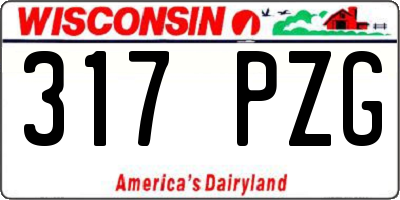 WI license plate 317PZG