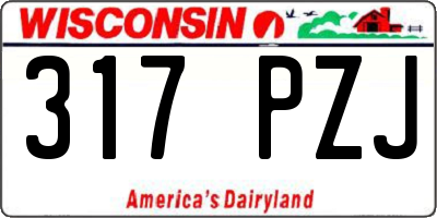 WI license plate 317PZJ