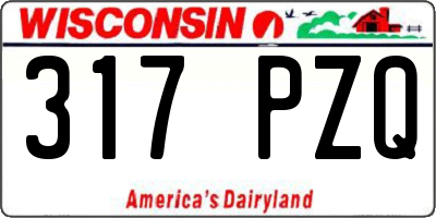 WI license plate 317PZQ