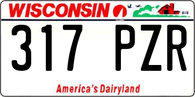 WI license plate 317PZR