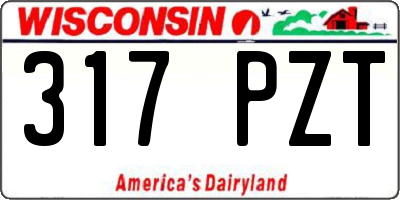 WI license plate 317PZT