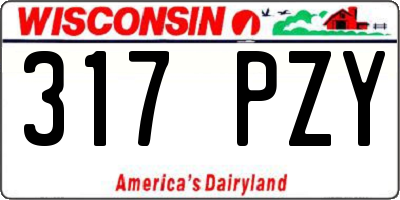 WI license plate 317PZY