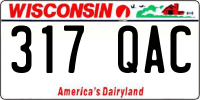 WI license plate 317QAC