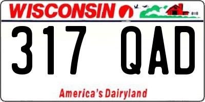 WI license plate 317QAD