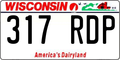 WI license plate 317RDP