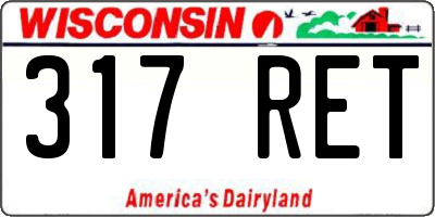 WI license plate 317RET